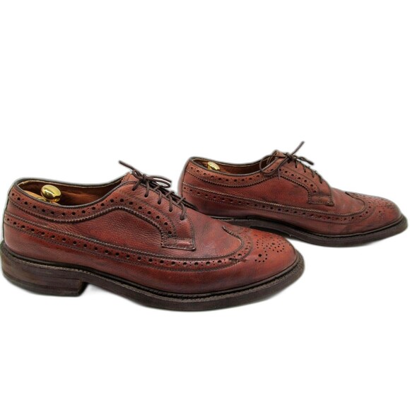 Nettleton Pebbled Leather Brogue Wingtip Derbys Mens Size US 9 - Picture 5 of 12